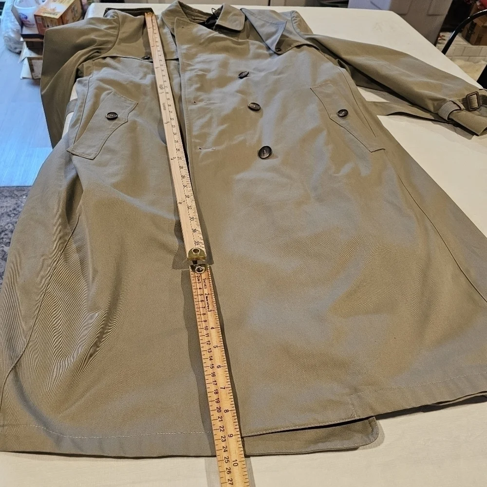 VTG Classic Oakton Ltd Trench Coat 46 L Brown Taupe Removable Liner Rain Jacket